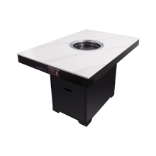 Flat smokeless barbecue table