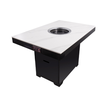 Flat smokeless barbecue table