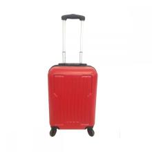 Red ABS travel suitcase with iron trolley