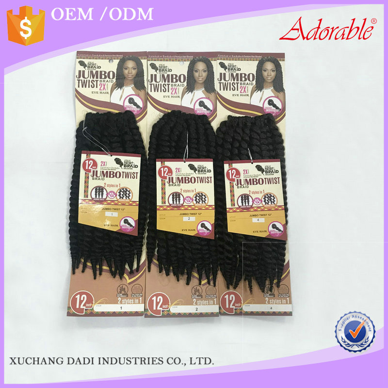 Xuchang Factory African nature Jumbo afro Twist braids 2 styles in 1,synthetic crochet individual eve hair weaves