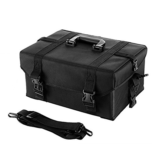 2-in-1 Soft Sided Professional Rolling Trolley Makeup Artist Cosmetic Case Hair stylist bag Black Nylon