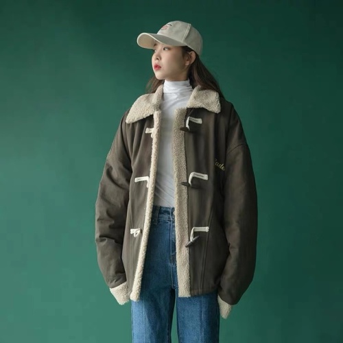 Thickened lamb wool short cotton jacket