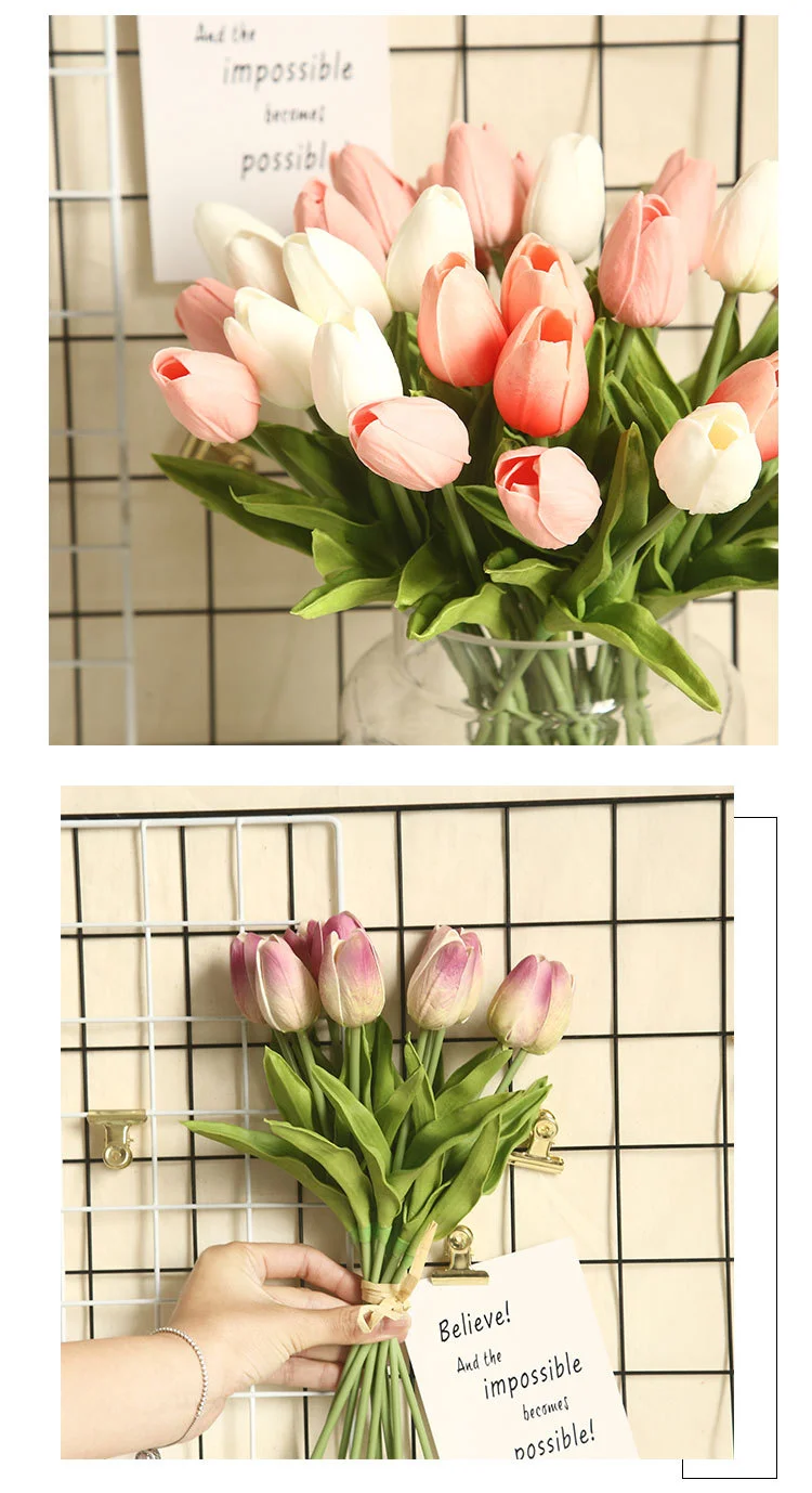 PU Mini Tulips Imitation Flowers Artificial Flowers