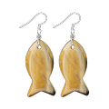 Gemstone Fish Pendant Earring Natural Stone Animal Shape Earring for Women