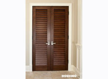 Inward Swing Solid Timber Door For Residential Building / Villas