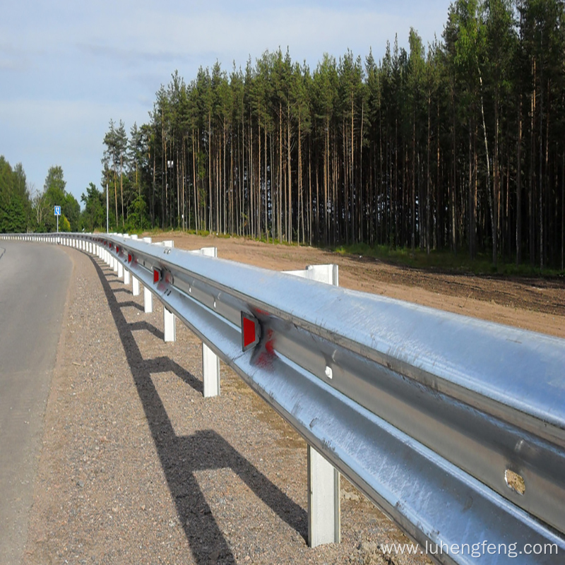 Galvanized Guardrails On Highway