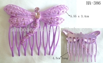 hair comb/metal hair comb/dragonfly hair comb/rhinestones hair comb/tooth comb/hair accessories/hair jewelry