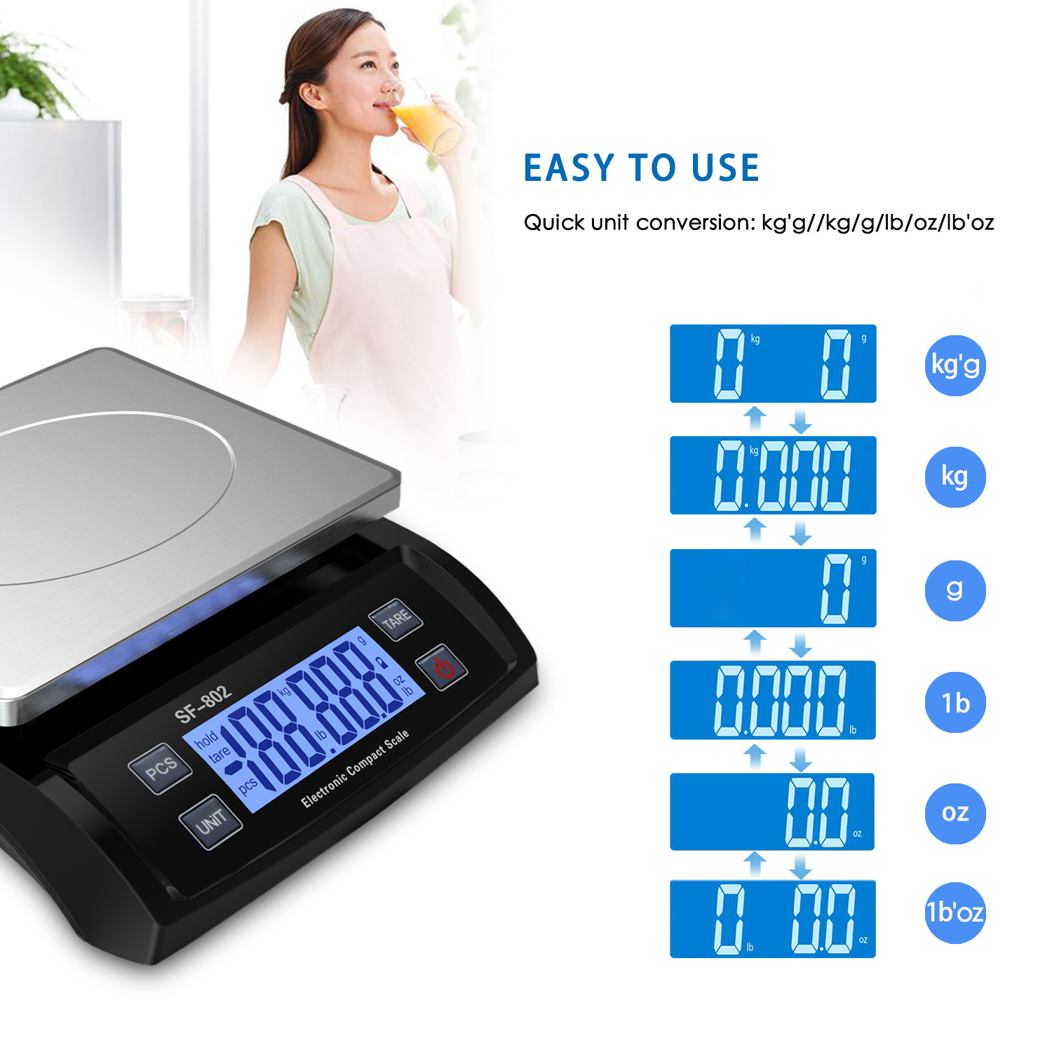 SF-802 black Digital Postal Shipping Scale LCD display