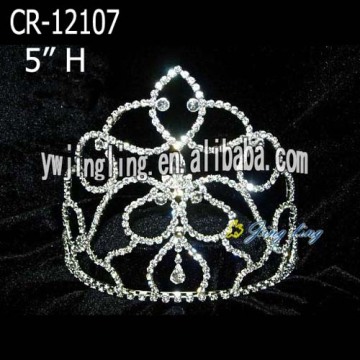 Coronas de Tiara del desfile de la joyería del pelo de 5 pulgadas