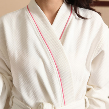 White Modal Bathrobe Waffle Thin Robe