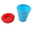 Odporny na uderzenia składany kubek podróżny Red Blue Silicone Bottle