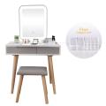 Vanity Table Set With Adjustable Brightness Mirror