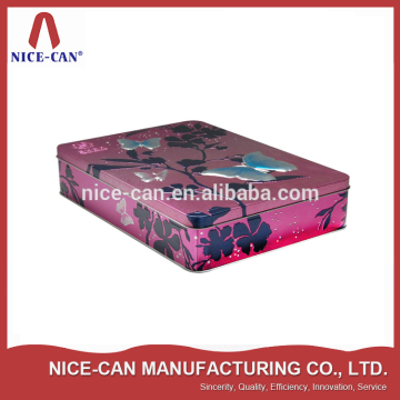 Beautiful printing rectangular metal tin, metal tin can, metal tin box