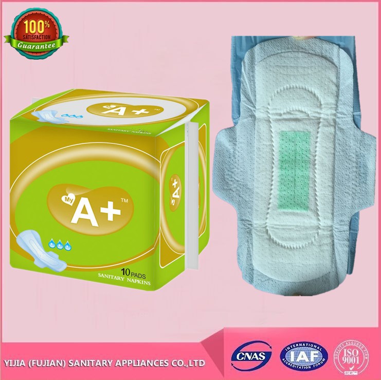 Disposable natural cotton comfort sanitary pad with wings