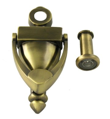 Antique Bronze Brushed Door Knocker WIth Door Viewer (DK970+180degree door viewer)