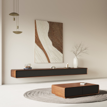ATUNUS Modern Floating TV Stand Units: Affordable, Stylish Wood Wall-Mounted Cabinets for TV Components and Console