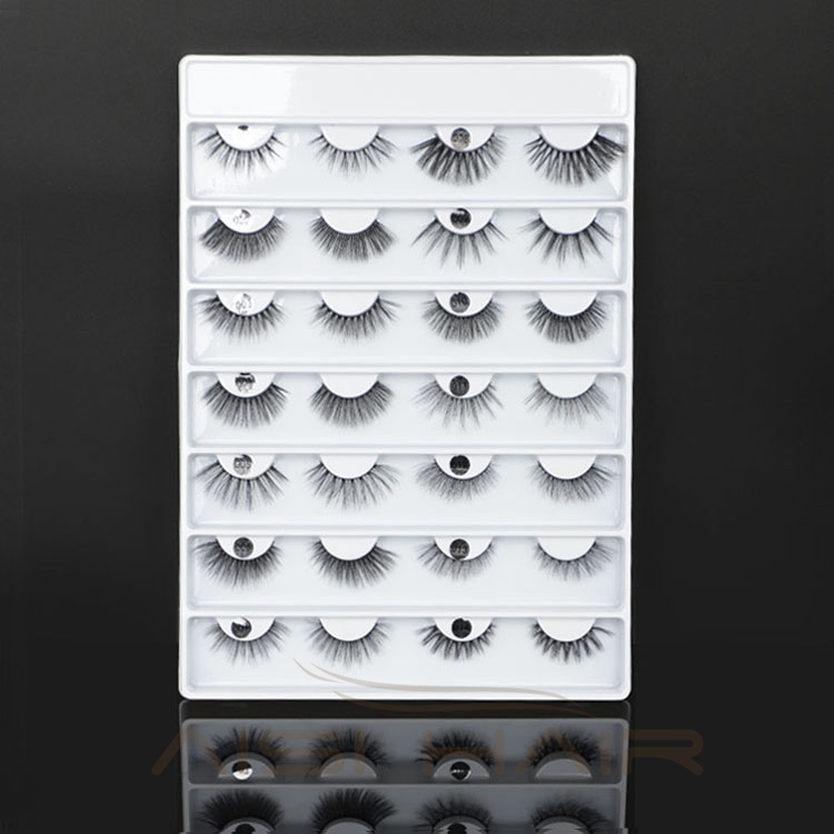 Aisi Hair Hotsale Fast Delivery Luxury Packaging Black White Stripe Lash Box Synthetic Fake Makeup Eye Lashes