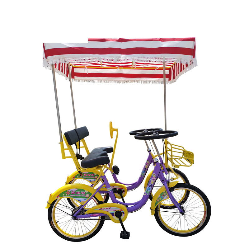 Factory price surrey bicycle for 2 person/2 seats surrey bikes in park for rental/tandem bike in bicycle hot sell