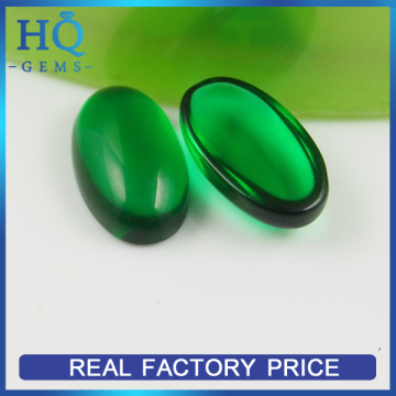 Emerald Green Oval Cabochon Flat Glass Gems