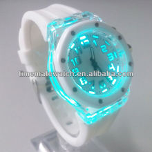 Flashing Light silicone sport watch geneva silicone watch