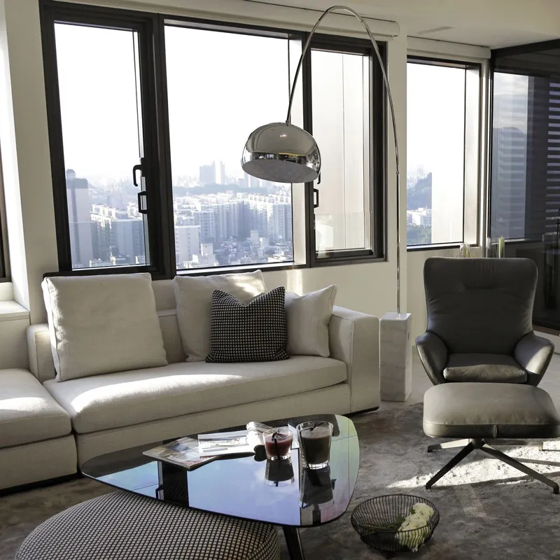 Modern Classic Arc Floor Lamp with Stylish Marble Base