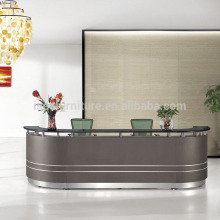 Office front desk counter curved office reception table models hotel desk size IE110