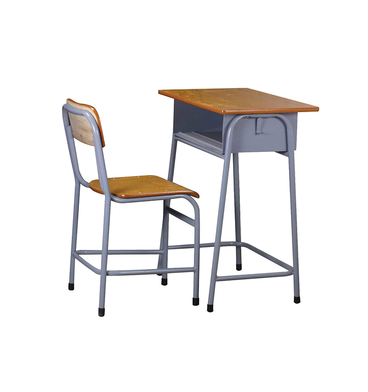 Elementary school metal desk with chairs