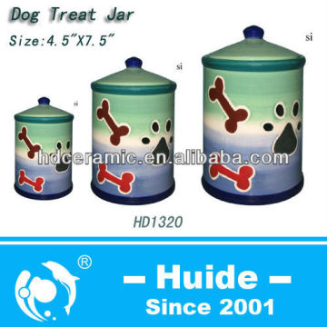 Ceramic pet treat jars set3