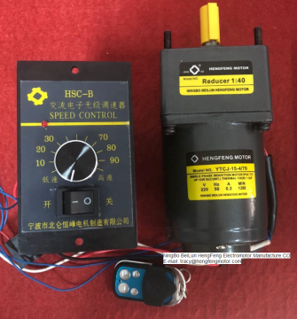 Induction AC gear motor with remote controller