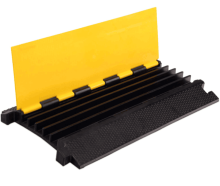 93cm/930mm 5-Channel Rubber Cable Protector: Speed Bump, Ramp, Cable Bridge Solution