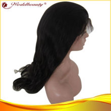 Natural Straight 24 Inch Human Hair Full Lace Wigs Medium Brown