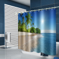 Sea Wave Beach Waterdicht Douchegordijn Kokospalm Tropische Badkamer Decor