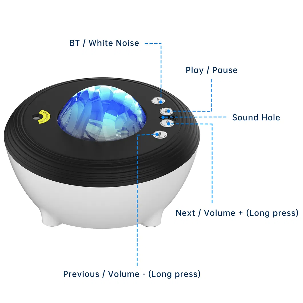 Aurora Star Projector Galaxy Projector Lights for Bedroom, WiFi Nebula Ceiling Projector Night Light with Music Speaker