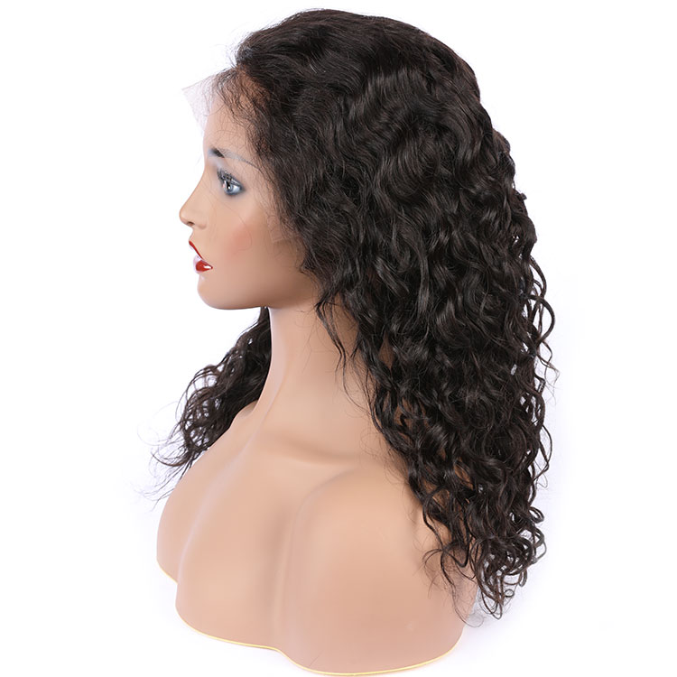 Top quality raw 100% human hair 13*4 full lace wig hair vendor transparent hd lace human hair wigs water wave