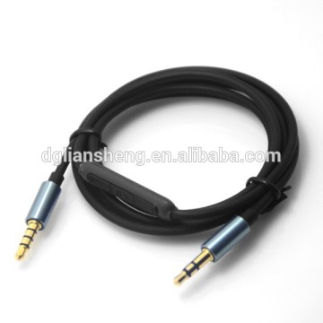 Factory Price Wholesale Volume Control Audio Cable With MIC With Metallic Audio Sleeve