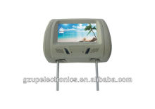 7 inch headrest TFT LCD monitor pillow with wireless earphone transmitter and USB SD