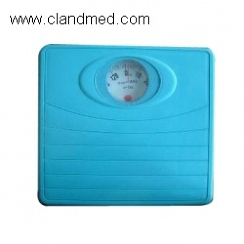 Homely blue steel bathroom scale