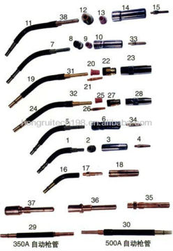 Sell Panasonic200A, 350A, 500A mig torch accessories/parts