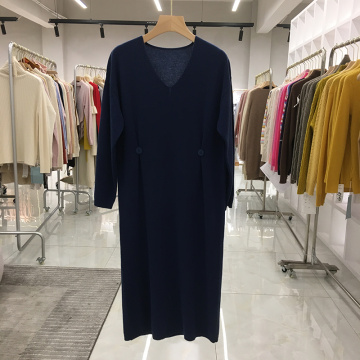 Latest Dress Design Women Ladies Fashion Wool Long Dress