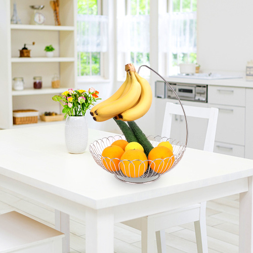 stainless hollow fruit basket with fruit basket hanger