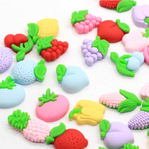 Gemengde Hars Ontwerp Plaksteen Groente Fruit Cabochon Kralen Handgemaakte Ornament Accessoire Haarspeld Maken Diy Sieraden