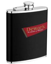 Black Leather-wrapped Hip Flask