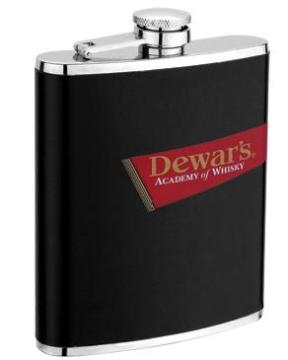 Black Leather-wrapped Hip Flask