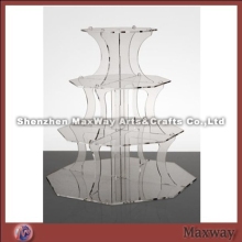 Hexagon Table Clear Perspex Cupcake Display Holder