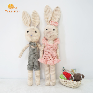 뜨개질을하는 Handmade 크로 셰 뜨개질 토끼 장난감을 도매하십시오