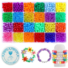 2800pcs Pony Beads Kit: Rainbow Kandi Beads for Jewelry Making