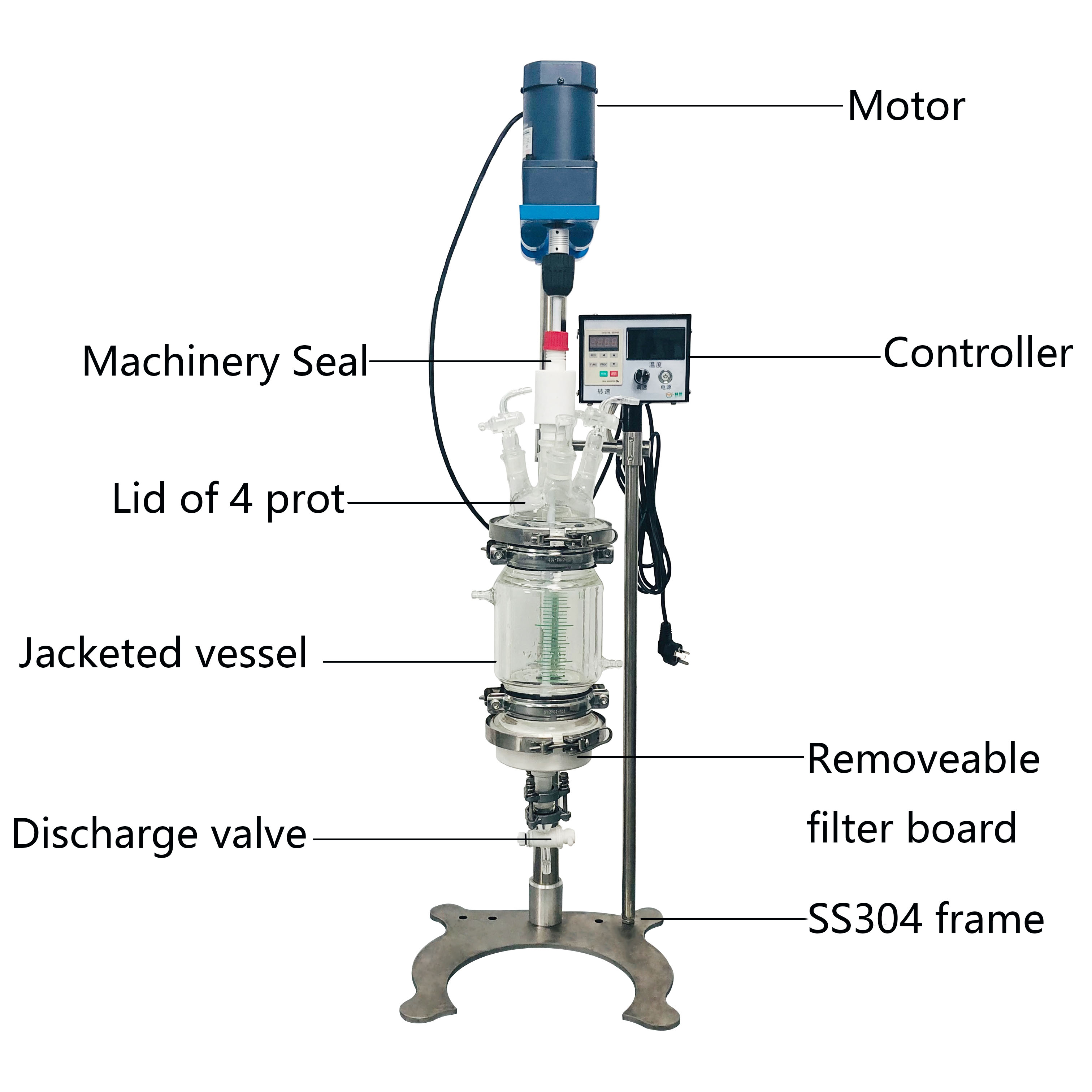 Cheap 500ml Crystallization Reactor Filter Glass Reactor for small test with heating equipment