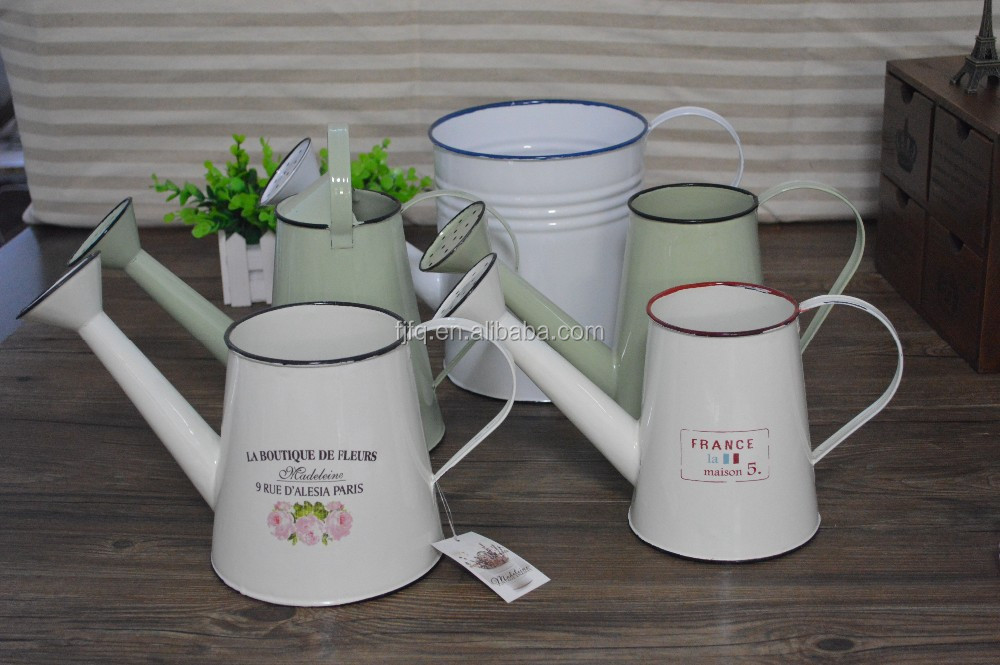 Vintage Garden Tool Enamel Water Can with Customized Logo And Color