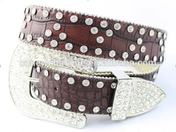 Western rhinestone leather belts for ladies