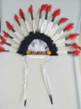 New / 16 inches tall Indian Headdress Indian feathers hood hoodies handmade made Indian costume suit decoration diy Carnival
